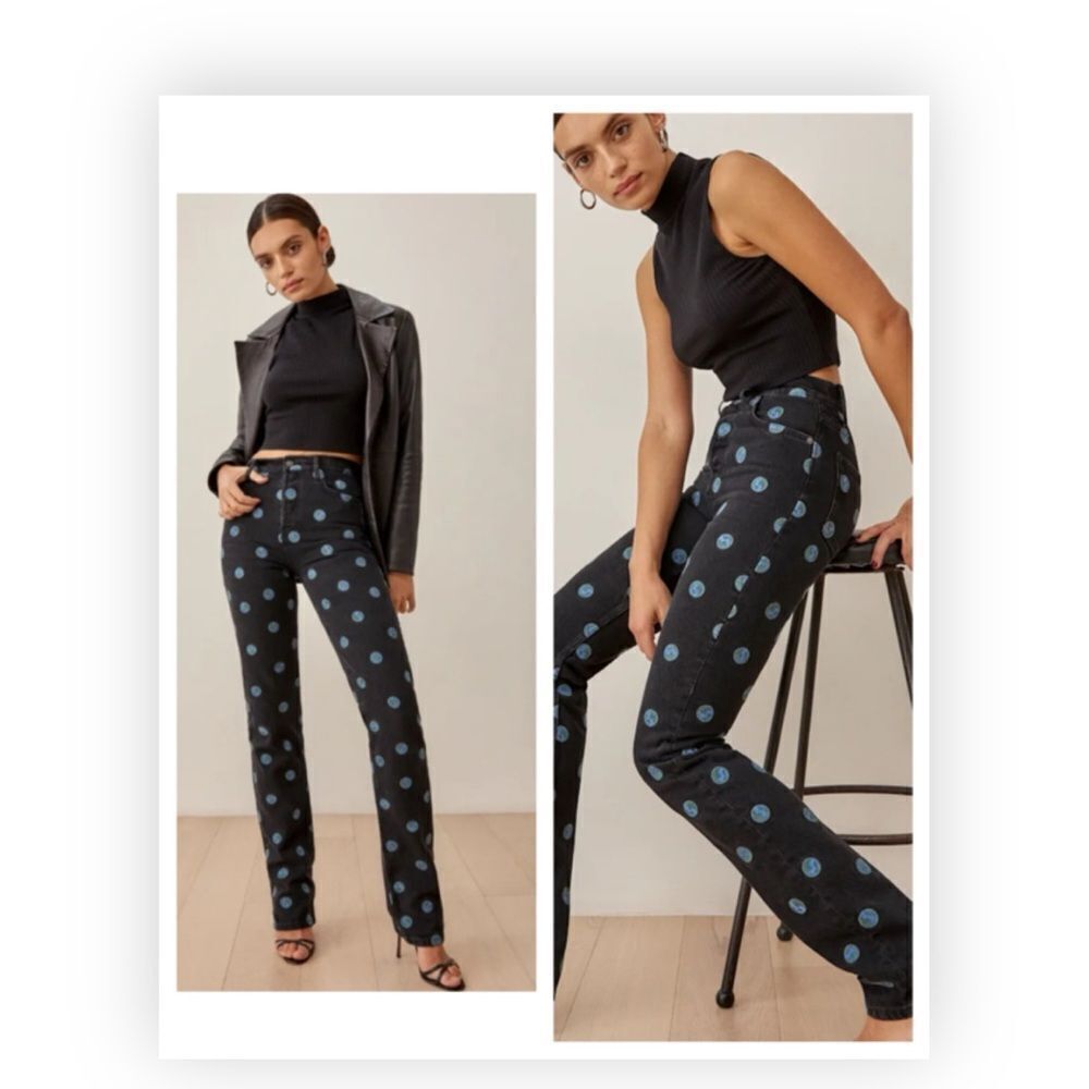 Reformation Earth Embroidered High Rise Straight Jeans NWT 24 $198